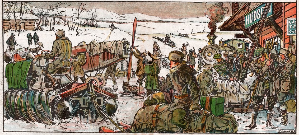 Poszukiwacze złota w kopalni w Ontario. 1926 (ilustracja) autorstwa . .