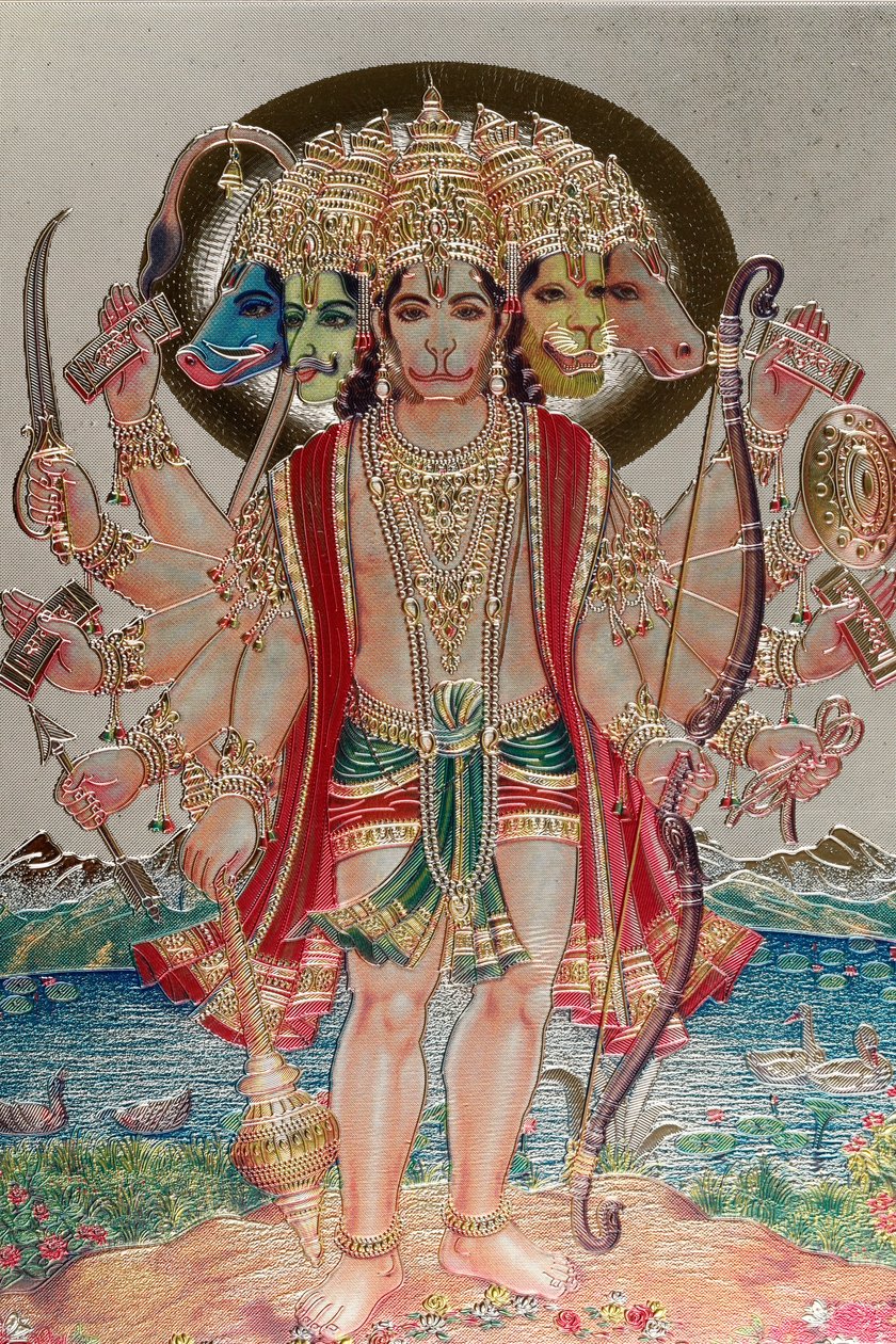 Hanuman, bóg małp w mitologii hinduskiej. autorstwa . .