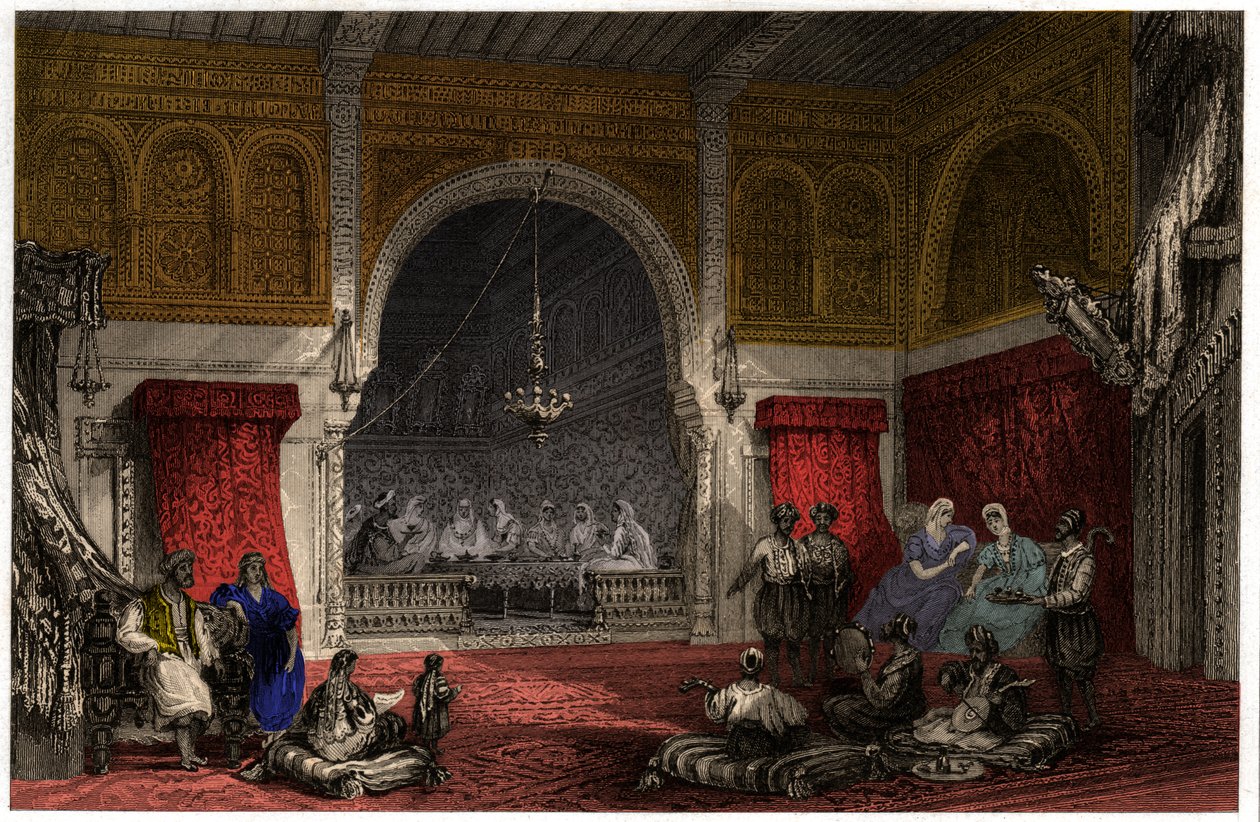 Wnętrze w Algierii, ok. 1840 r. (rycina) autorstwa . .