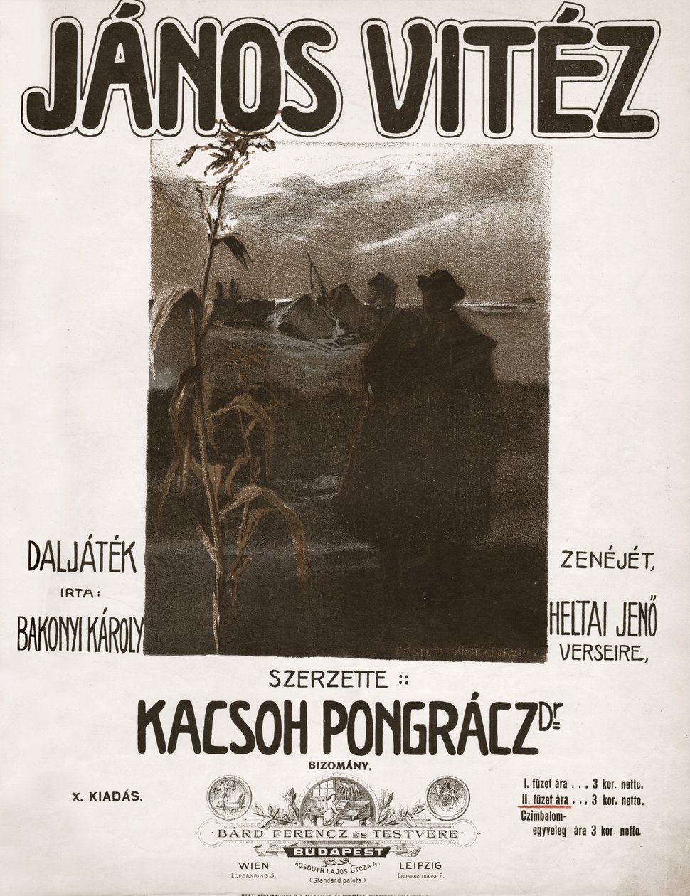 Janos Vitez, operetka węgierskiego kompozytora Kacsoha Pongracza. 1904 (ilustracja) autorstwa . .