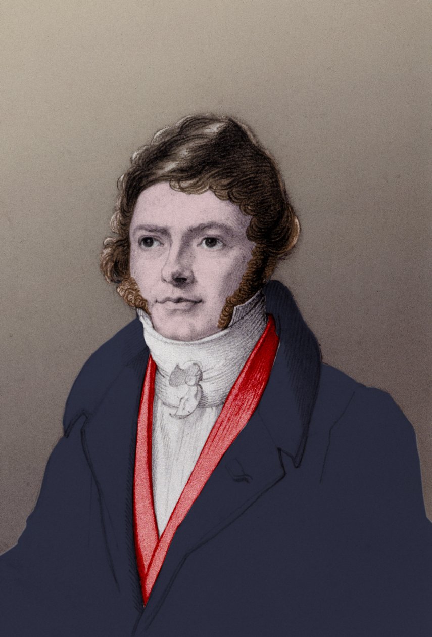 Jean Francois Champollion. c.1850 (grawerowanie) autorstwa . .