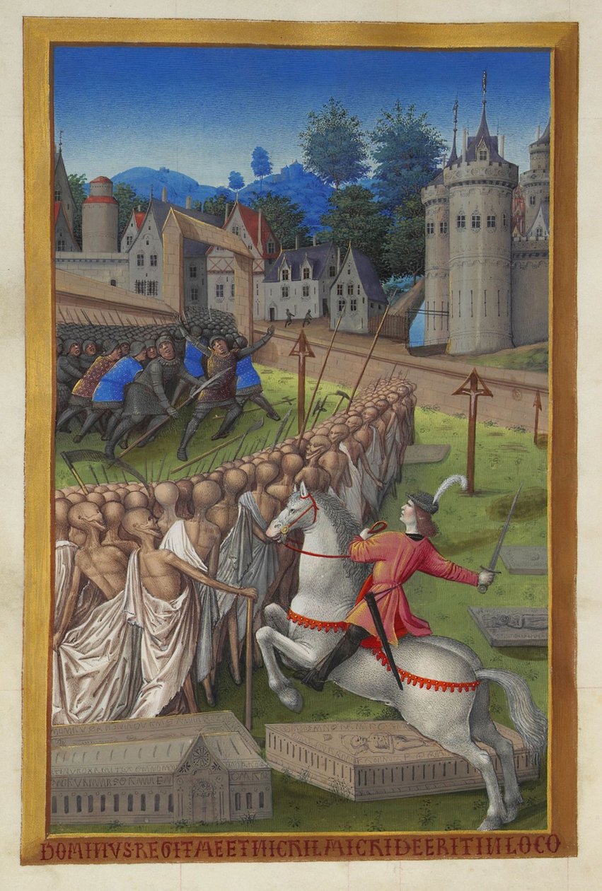 Les Très Riches Heures du Duc de Berry, Folio 90v - Jeździec śmierci autorstwa Unbekannt 2321