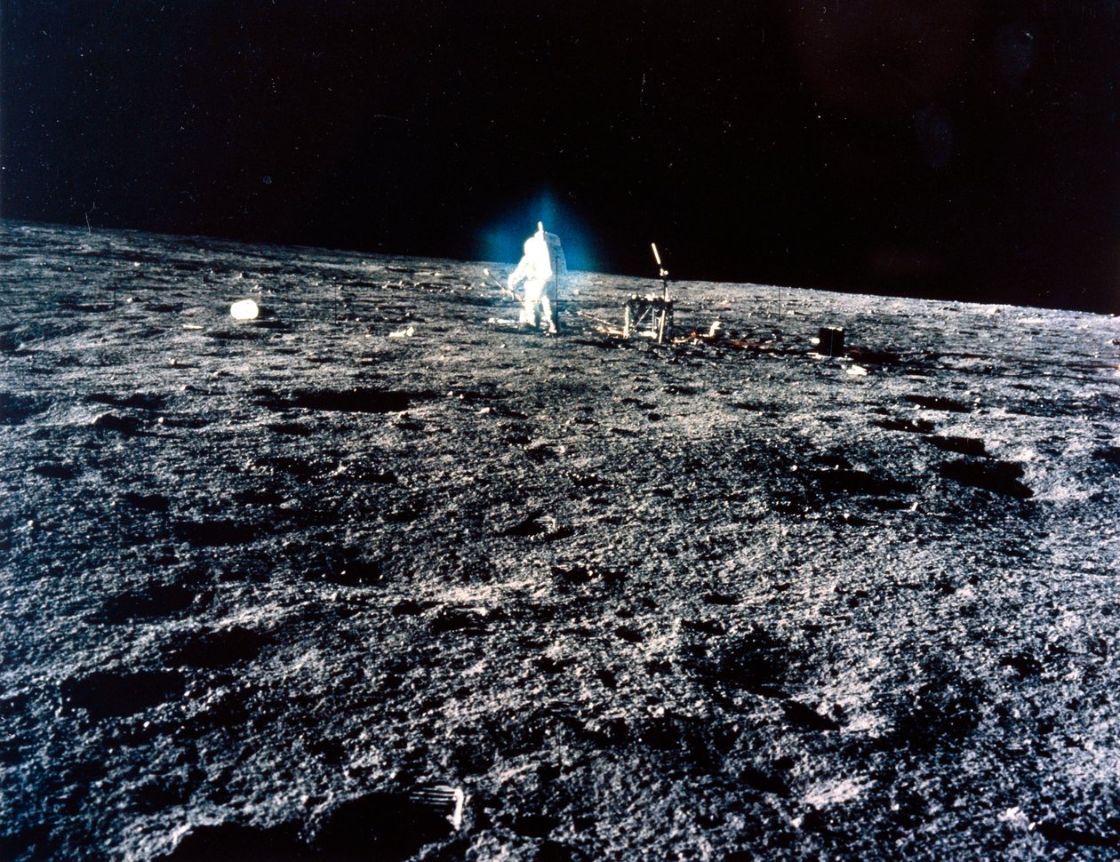 Załogowy lot kosmiczny, USA, astronauta Apollo 12 Apollo 12 na Księżycu autorstwa Ferdinand Georg Waldmuller