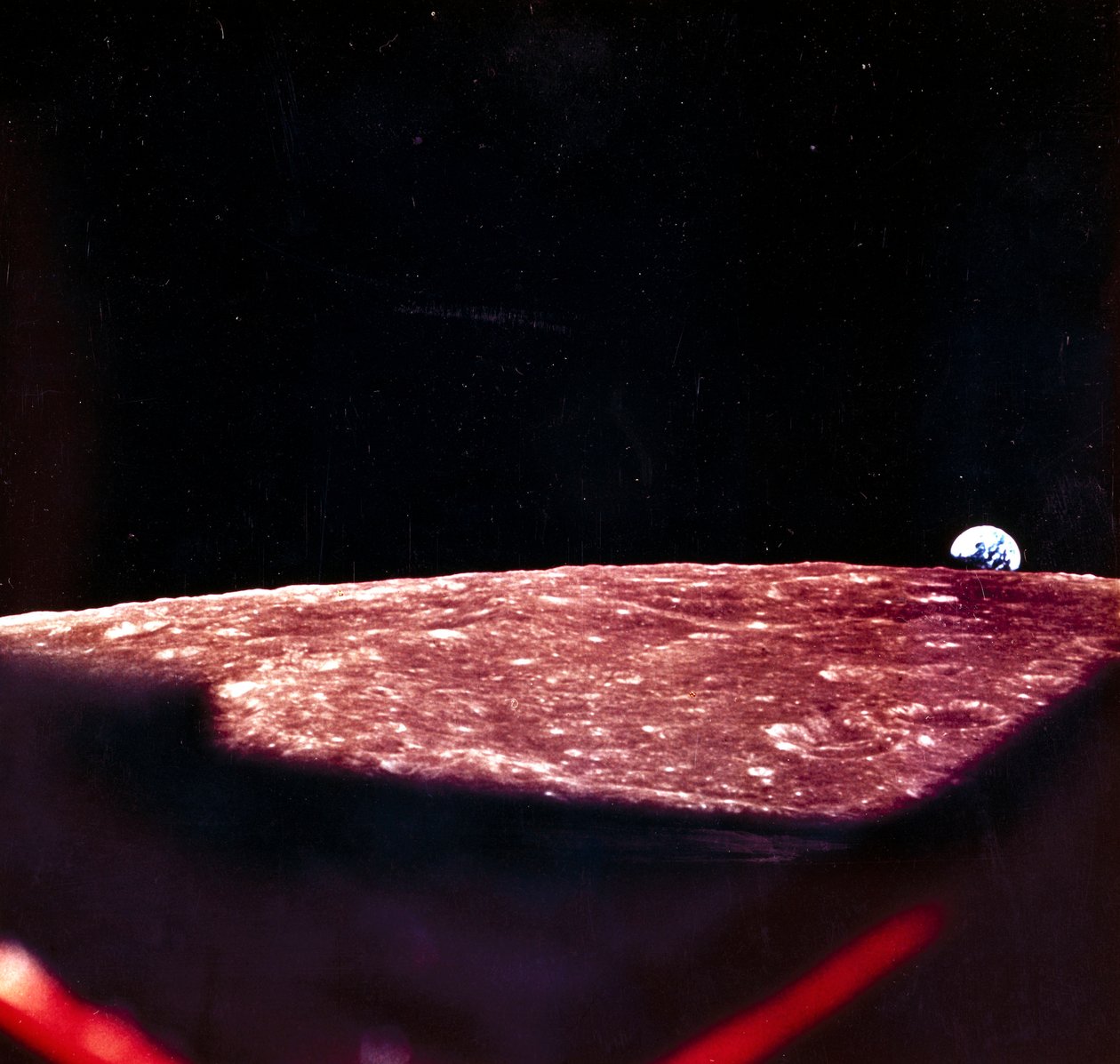 Załogowy lot kosmiczny, USA, Apollo, Generał Earthrise over the Moon autorstwa Frederick (attr. to) Barnard