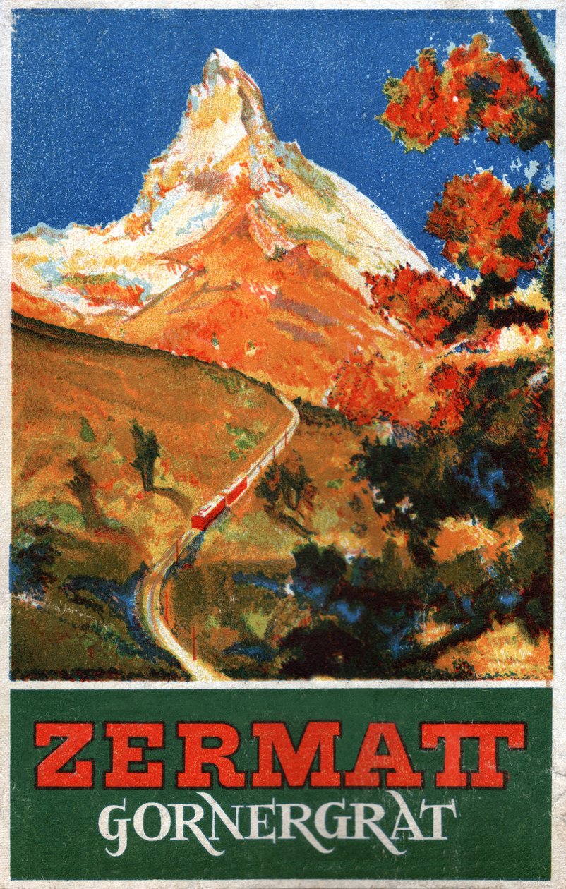 Góra Matterhorn. ok. 1930 (grawerowanie) autorstwa . .