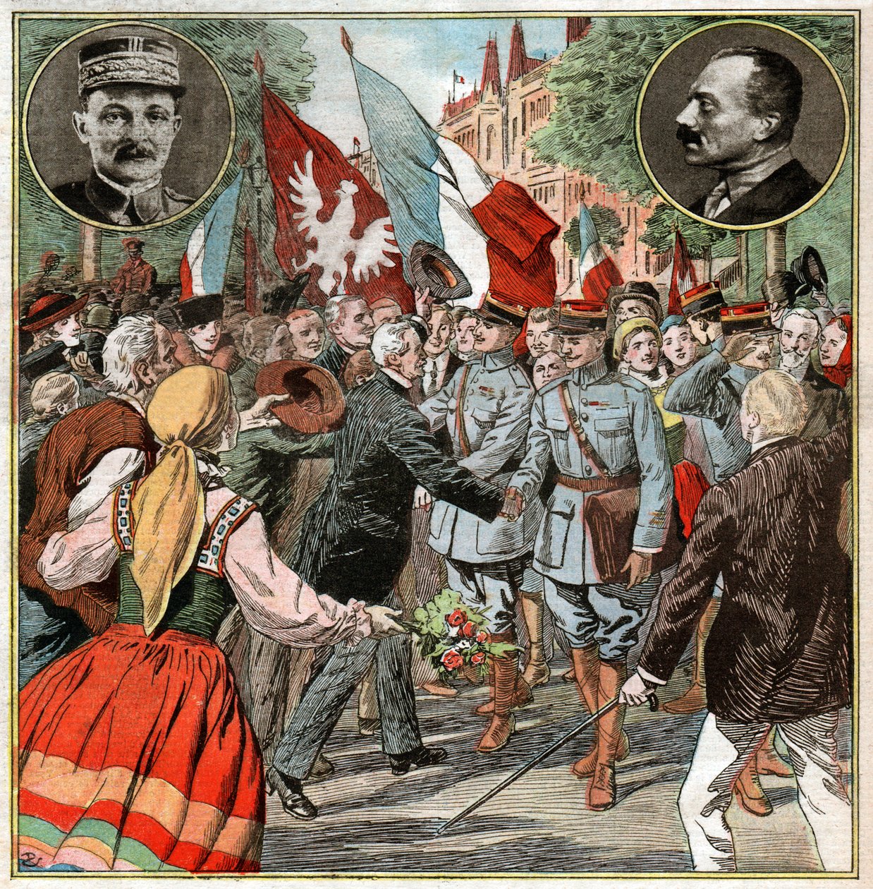 Maxime Weygand i Pologne. Maxime Weygand w Polsce. autorstwa Ferdinand Georg Waldmuller