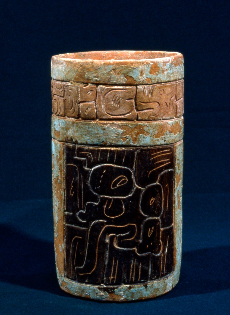Naczynie pogrzebowe Majów z Tikal, Peten, Gwatemala, okres klasyczny, ok. 300-900 ne (ceramika) autorstwa Hippolyte Lalaise Devéria
