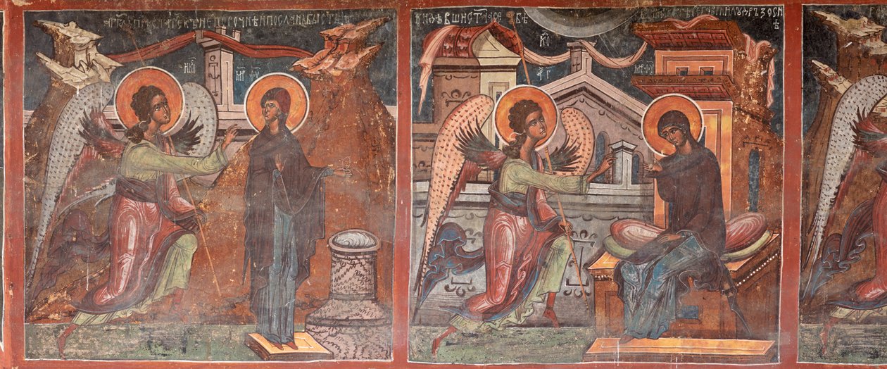 Klasztor (manastirea Moldovita). Kościół. Zewnętrzny. Południe. Część lewa. Malarstwo ścienne. autorstwa . .