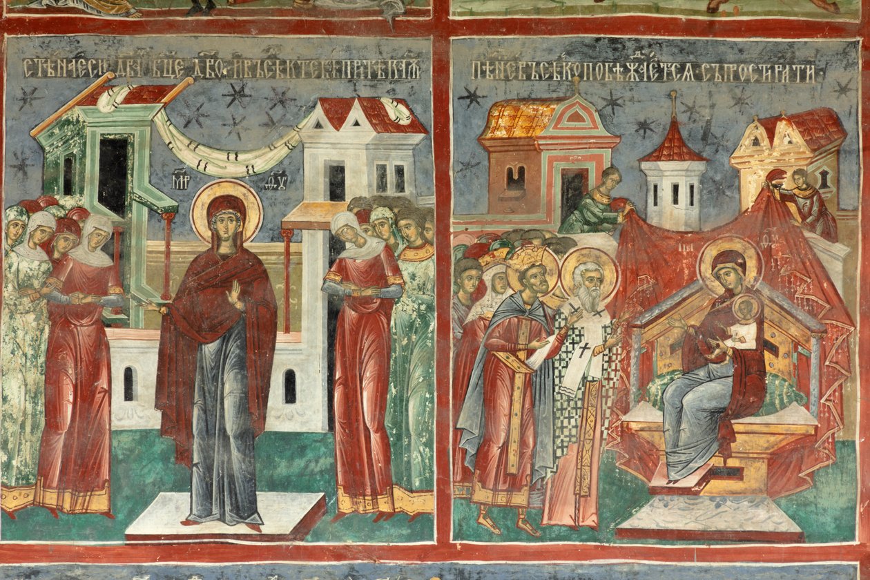 Klasztor (manastirea Sucevita). Kościół. Zewnętrzny. Ściana południowa. Malarstwo ścienne. autorstwa . .