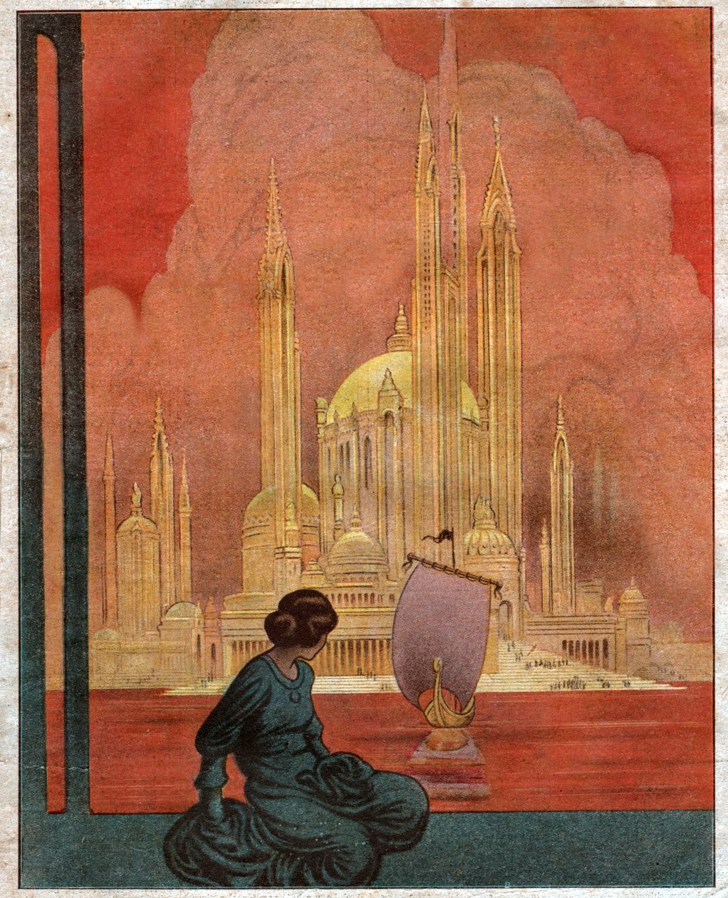 Panorama utopijnego miasta. 1922 (ilustracja) autorstwa . .