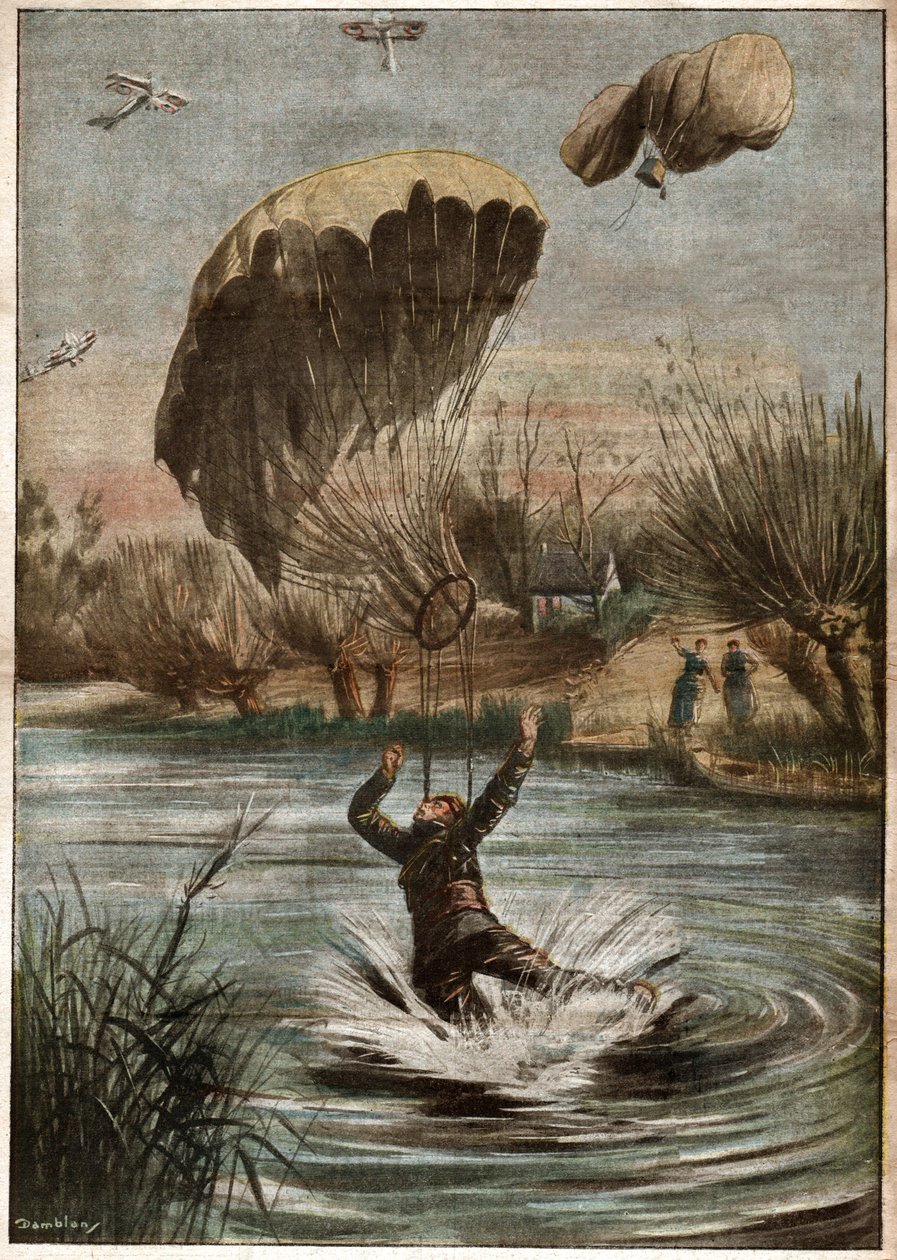 Niemiecki spadochroniarz podczas I wojny światowej. Niemiecki spadochroniarz w I wojnie światowej. autorstwa Ferdinand Georg Waldmuller