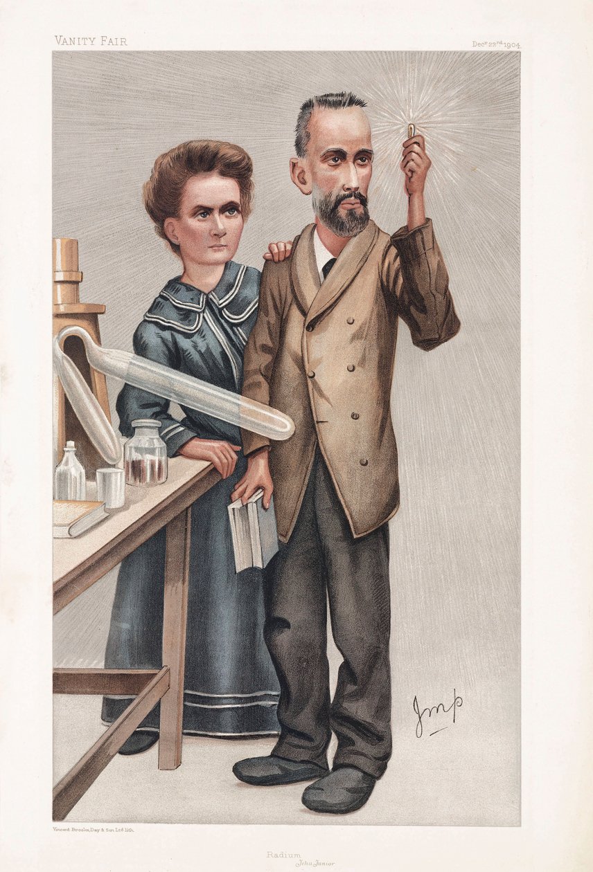 Pierre i Marie Curie, francuscy fizycy autorstwa Henry Charles Fehr
