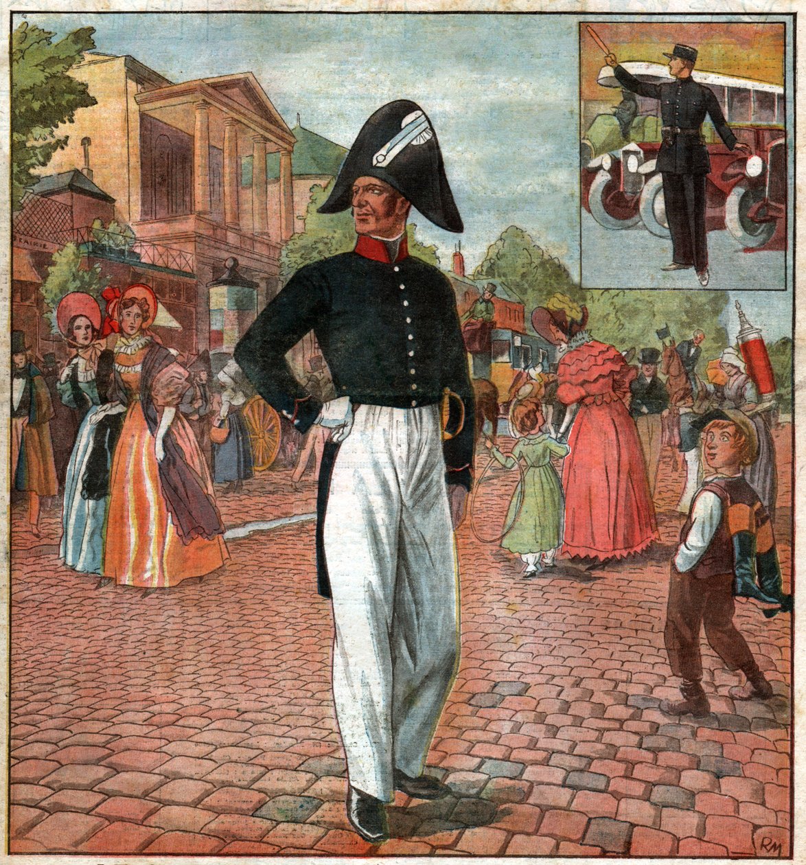 Policjant w Paryżu. Policjant w Paryżu. autorstwa Ferdinand Georg Waldmuller