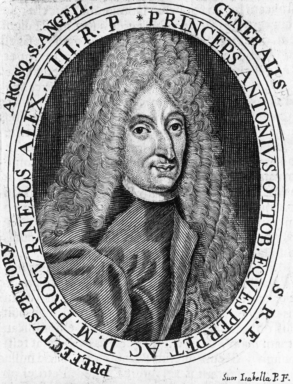Portret księcia Antonio Ottoboniego (1646-1710), generała armii papieskiej, rycina autorstwa William Walcutt