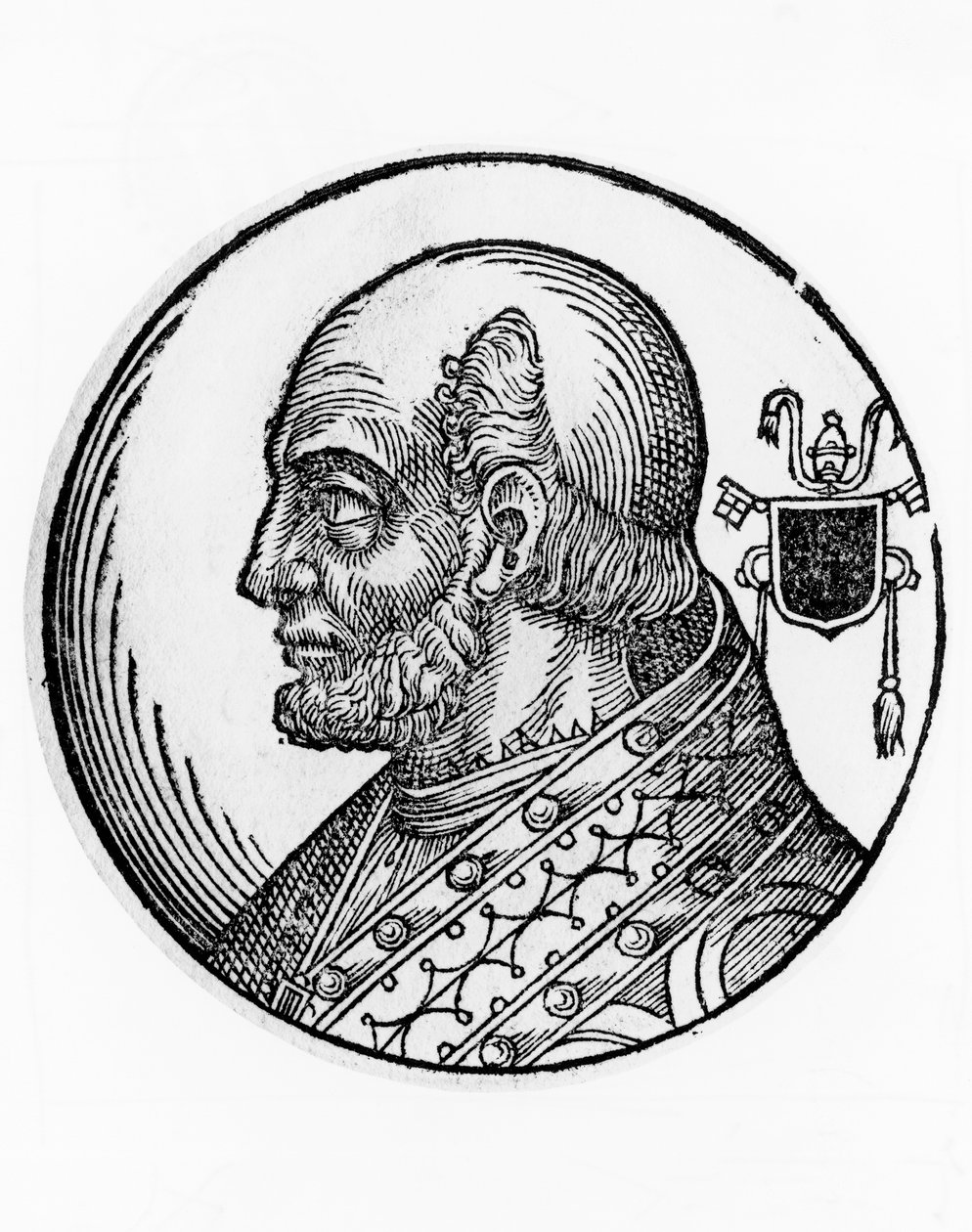 Portret Teodora I (zm. 649), 73. papieża Kościoła katolickiego z 642, rycina autorstwa William Walcutt