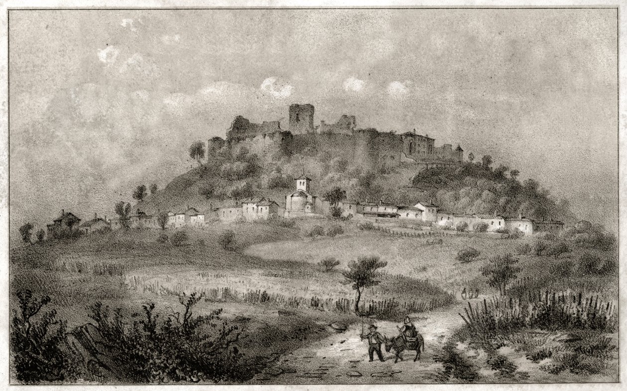 Ruiny zamku Preny w Lotaryngii. ok. 1860 (Grawerowanie) autorstwa . .