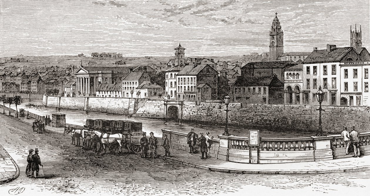 Shandon nad rzeką Lee, hrabstwo Cork, Irlandia pod koniec XIX wieku, z Naszego kraju opublikowane 1898 autorstwa Ferdinand Georg Waldmuller