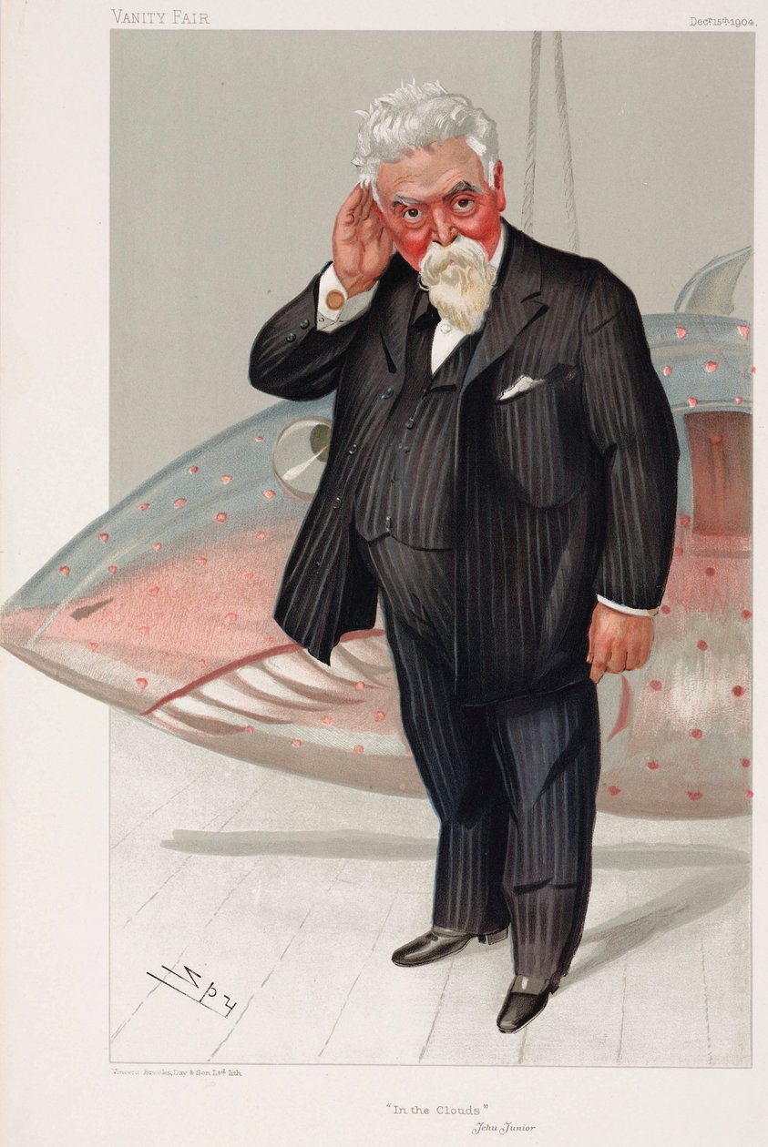 Sir Hiram Maxim, amerykański bor, brytyjski inżynier i wynalazca autorstwa Henry Charles Fehr