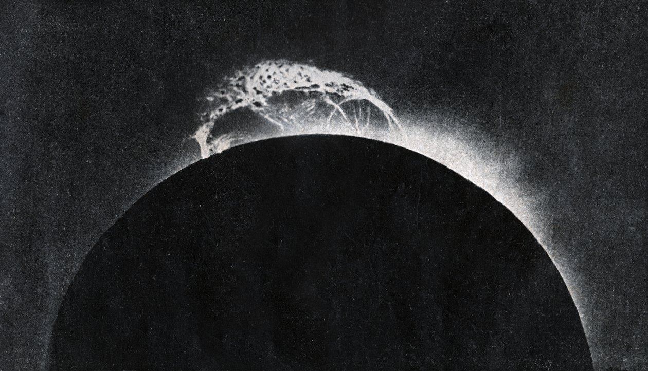 Erupcja słoneczna sfotografowana w 1929 r. (druk) autorstwa . .