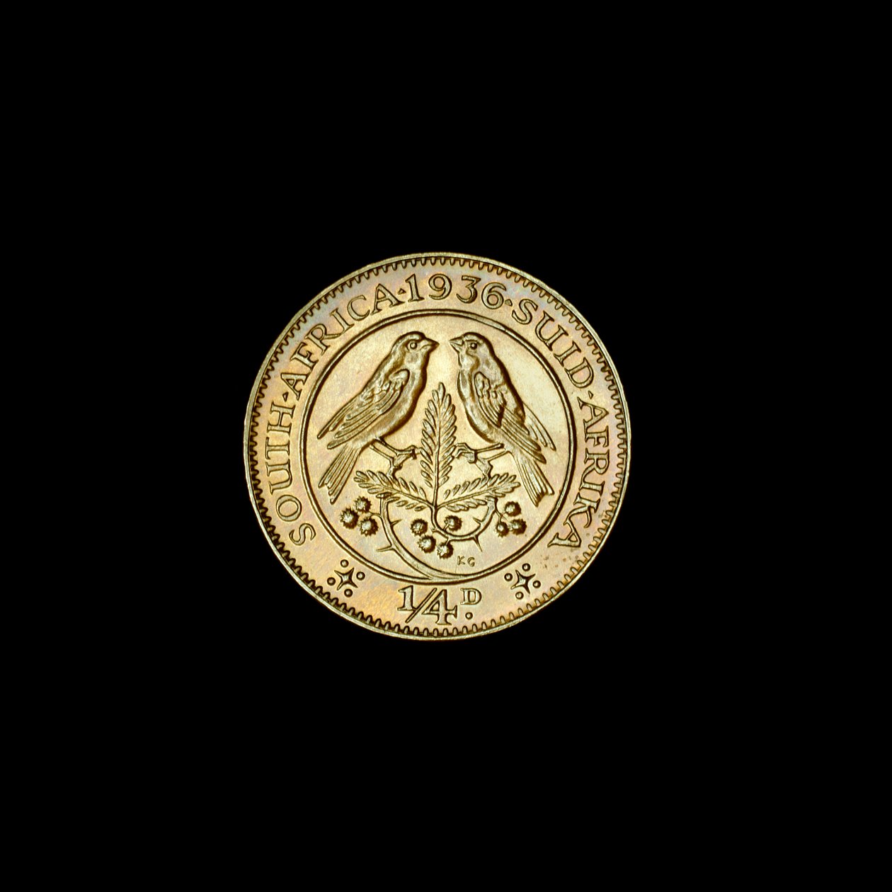 Południowoafrykańska moneta groszowa (Farthing) 1936 (zdjęcie) autorstwa Hippolyte Lalaise Devéria
