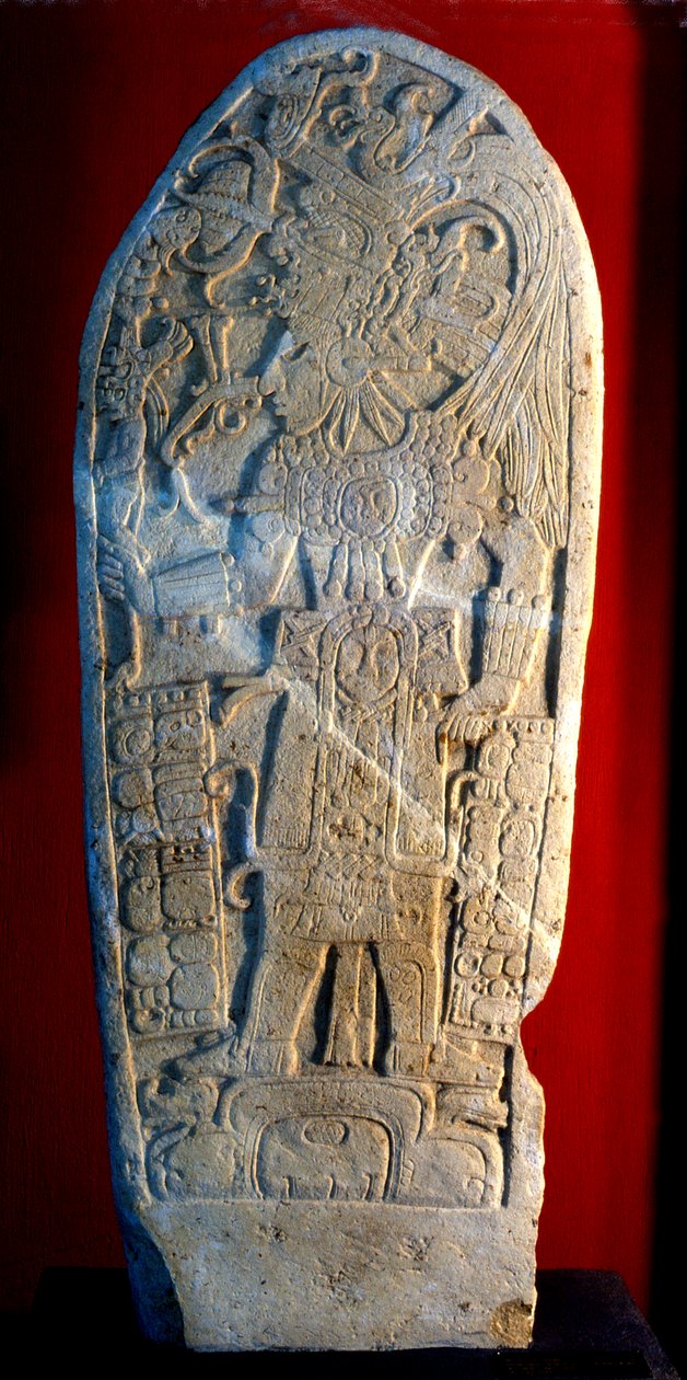 Stela 4 z Machaquila, Peten, Gwatemala, okres późnego klasyku, 6 maja 820 r. (kamień) autorstwa Hippolyte Lalaise Devéria