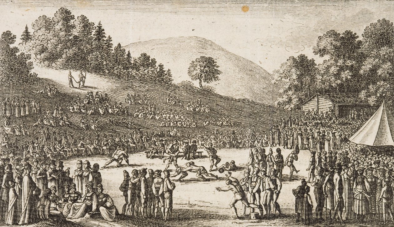 Szwajcaria Unspunnenfest (zdjęcie czarno-białe) autorstwa Frederick (attr. to) Barnard