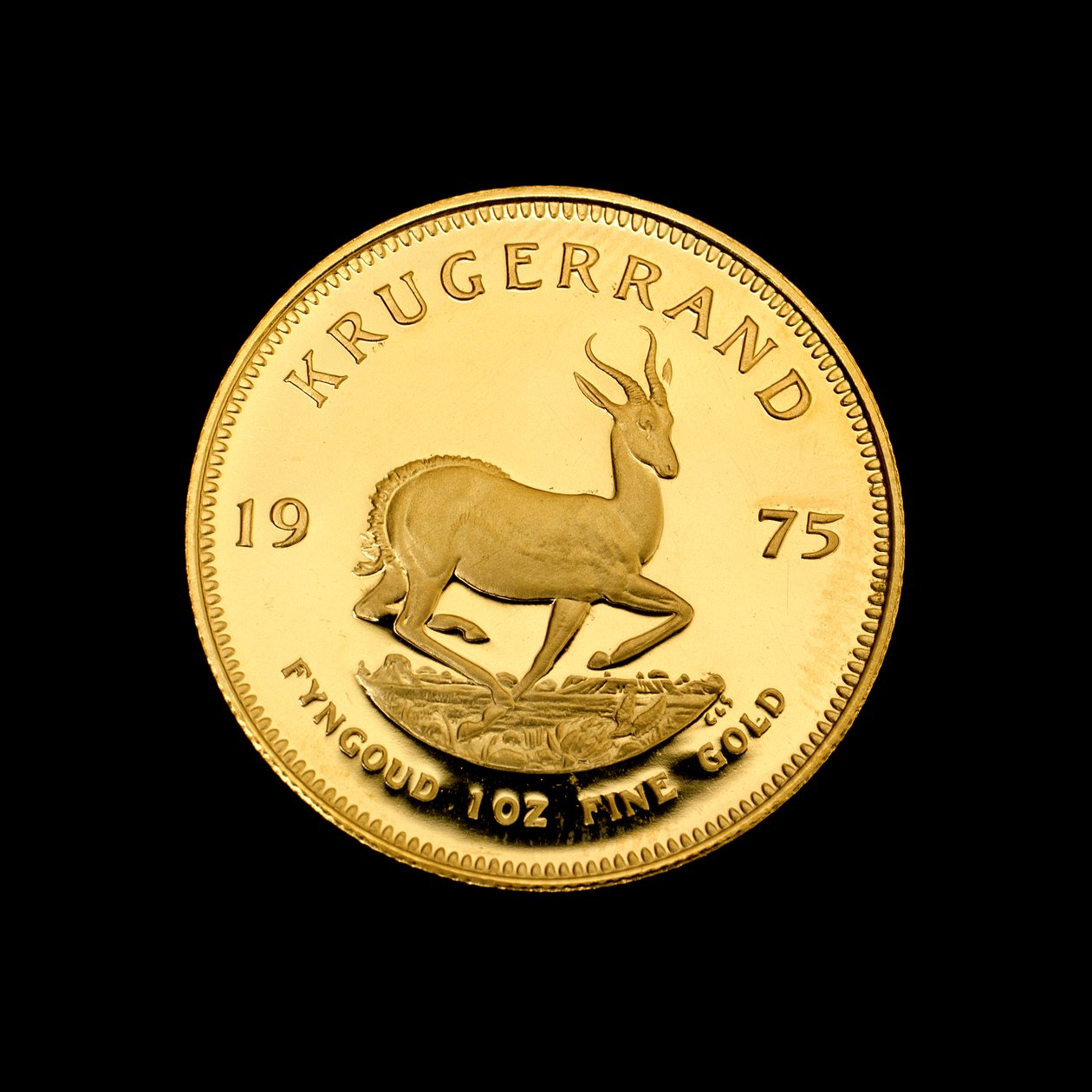 Krugerrand – słynna południowoafrykańska złota moneta autorstwa Hippolyte Lalaise Devéria