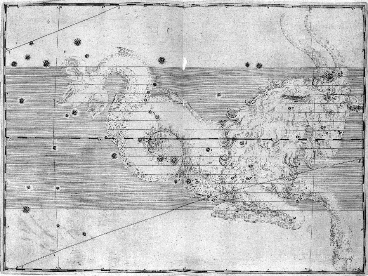 Gwiazdozbiór Koziorożca (Capricornus) autorstwa Frederick (attr. to) Barnard