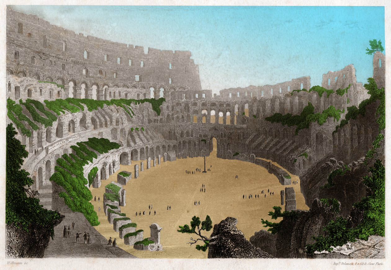 Ruiny Koloseum w Rzymie. ok. 1840 (Grawerowanie) autorstwa . .