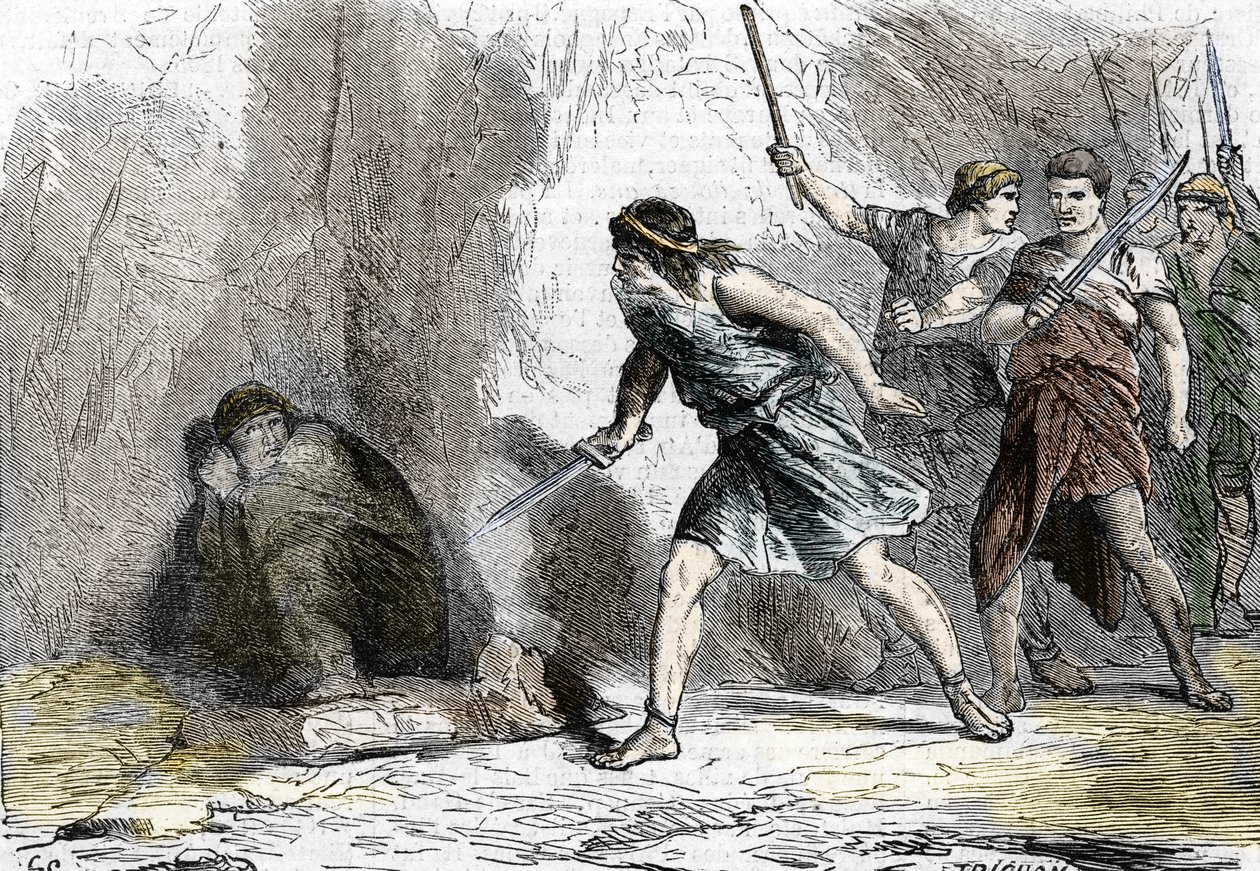 Samobójstwo Nerona, 9 czerwca 68. XIX w. (rycina) autorstwa . .