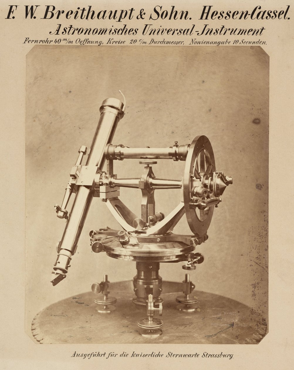Koło uniwersalne, Obserwatorium w Strasburgu autorstwa Frederick (attr. to) Barnard