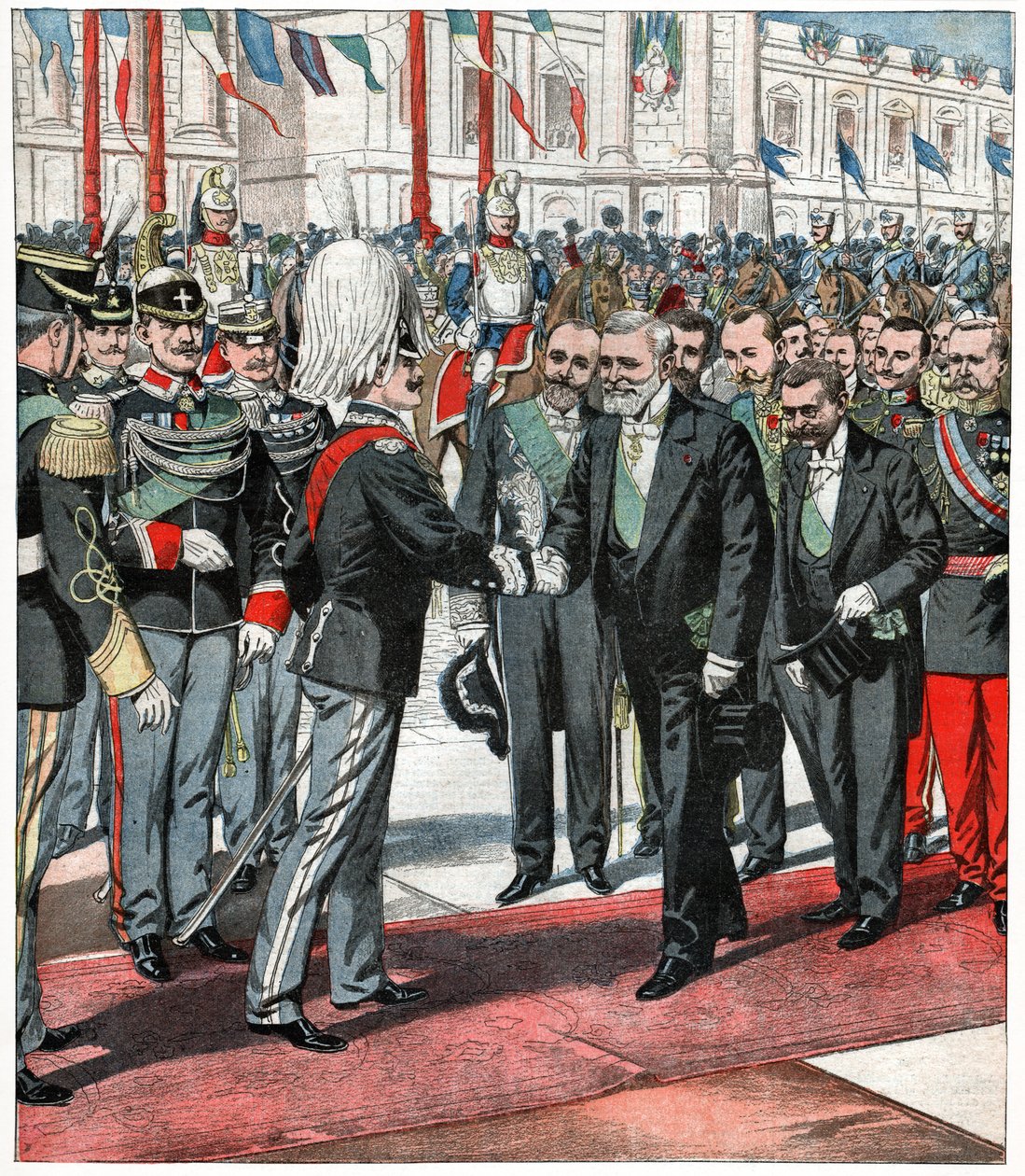 Wiktor Emanuel III i Emile Loubet autorstwa . .