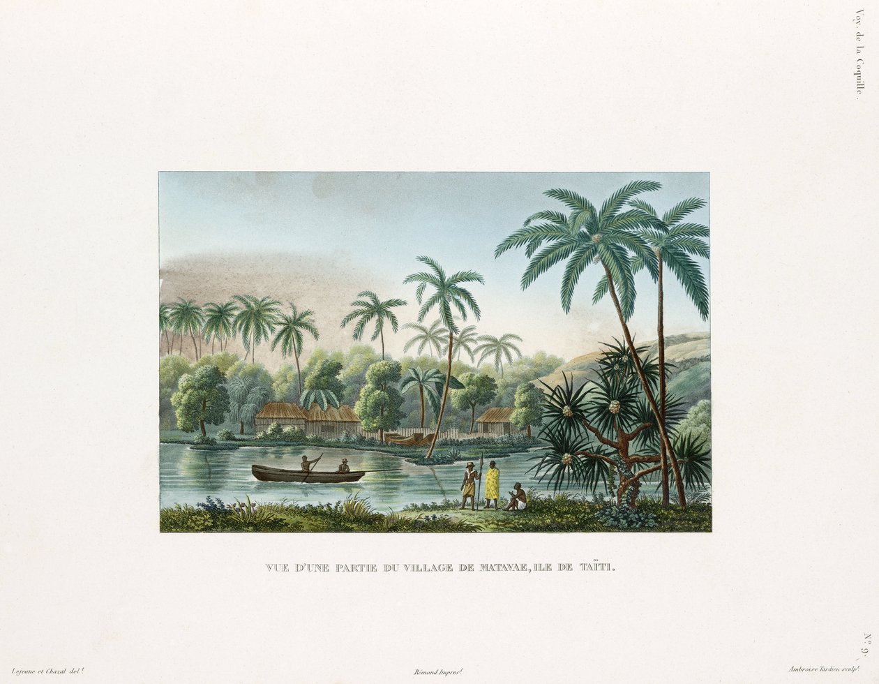 Widok wsi w Matavai, wyspa Tahiti autorstwa Frederick (attr. to) Barnard