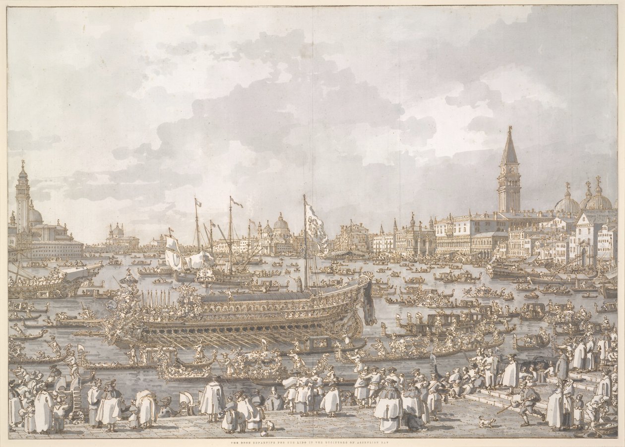 Doża Wenecji wyrusza na Lido autorstwa Canaletto