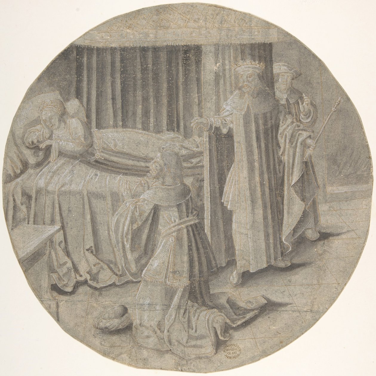Haman błaga Esterę o życie, XVI-połowa XVI wieku. autorstwa Circle of Pseudo Aert Ortkens