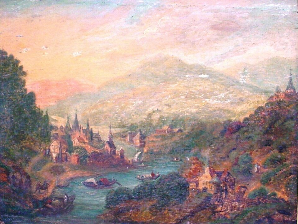 Krajobraz z łodziami i postaciami autorstwa Jan the Elder Brueghel