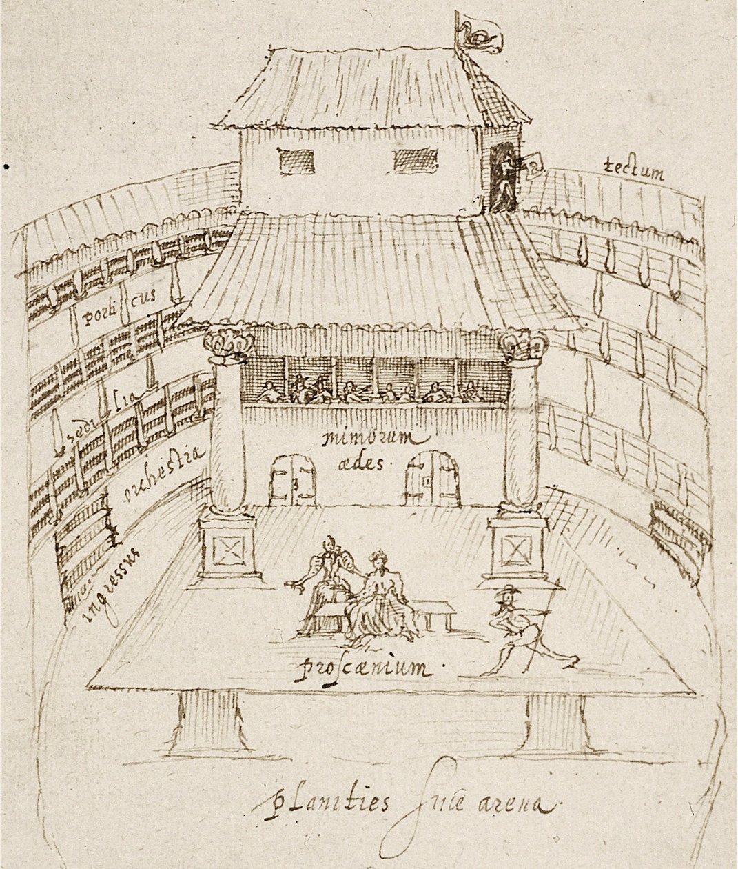 The Swan Playhouse w Londynie autorstwa after Johannes de Witt Aernout van Buchel
