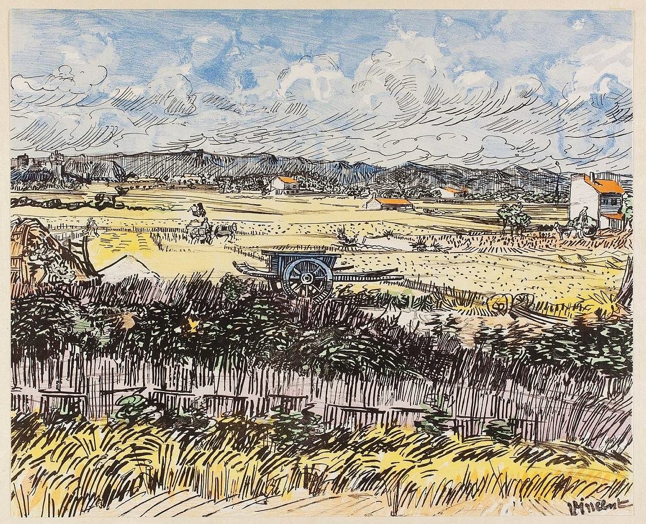 Żniwa w Prowansji. autorstwa Vincent van Gogh