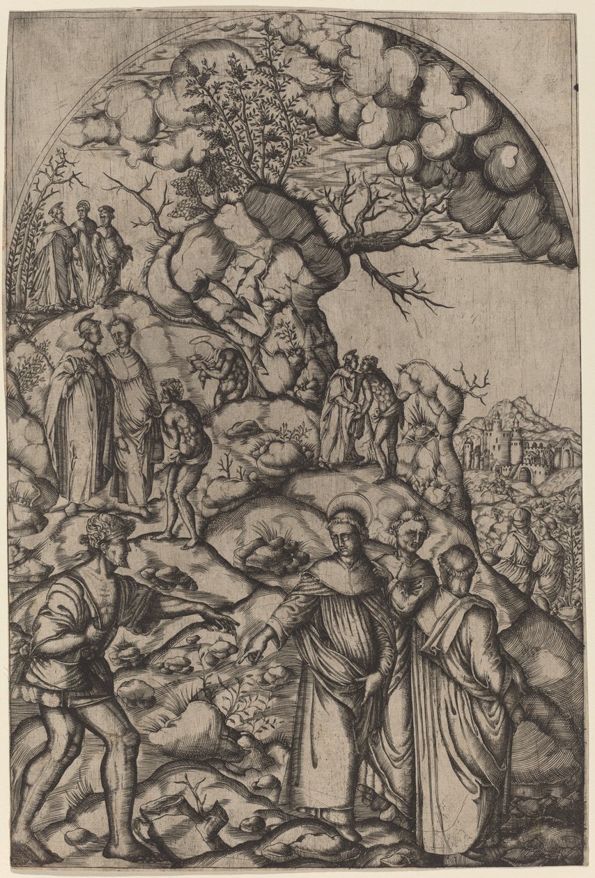 Święty Filippo Benizzi Uzdrawia żebraka autorstwa after Andrea del Sarto
