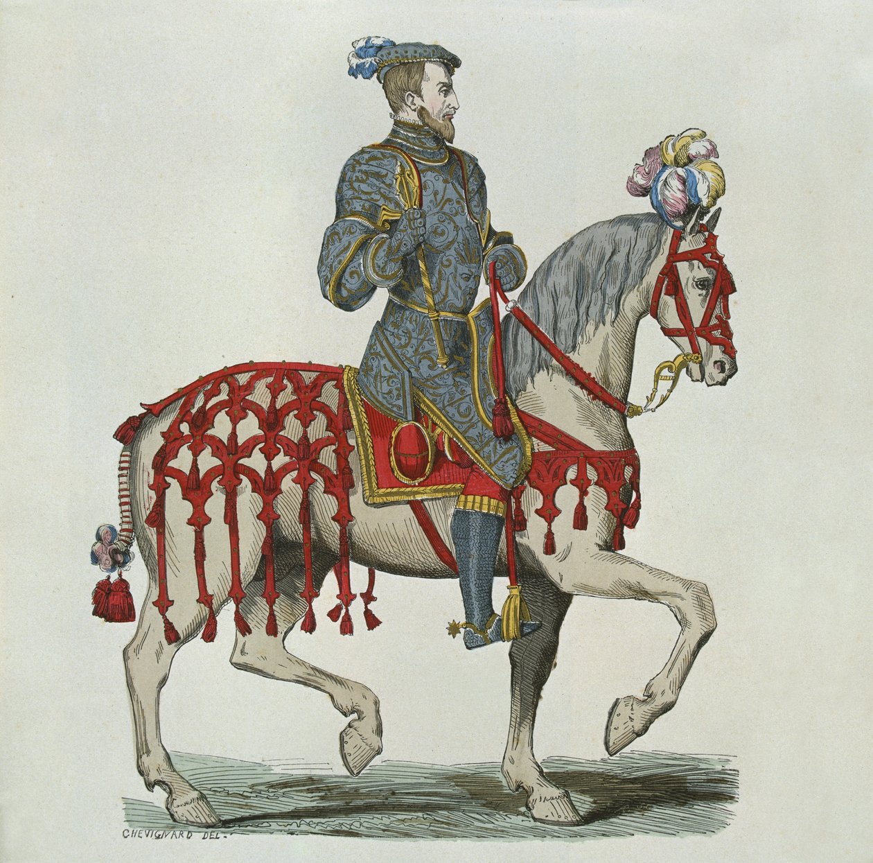 Henri II jako kapitan kawalerii domowej autorstwa after Chevignard