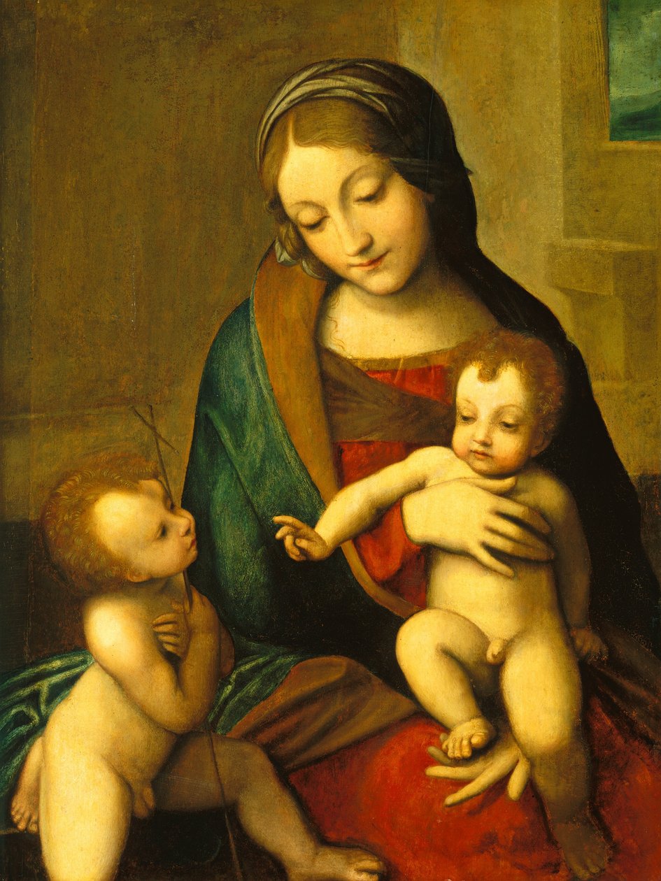 Madonna z Dzieciątkiem z Dzieciątkiem Święty Jan autorstwa after Correggio