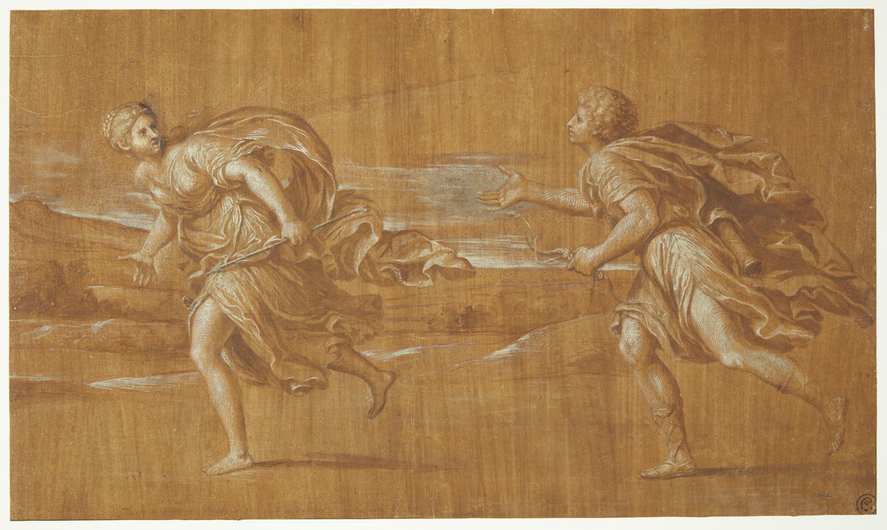 Apollo ściga Daphne autorstwa after Francesco Albani
