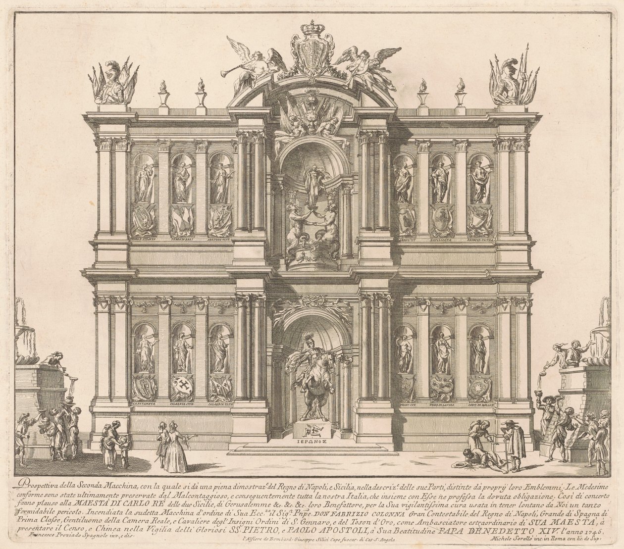 Seconda Macchina dla Chin z 1746 r.: Terytoria Królestwa Neapolu autorstwa after Francisco Preciado de la Vega Miguel