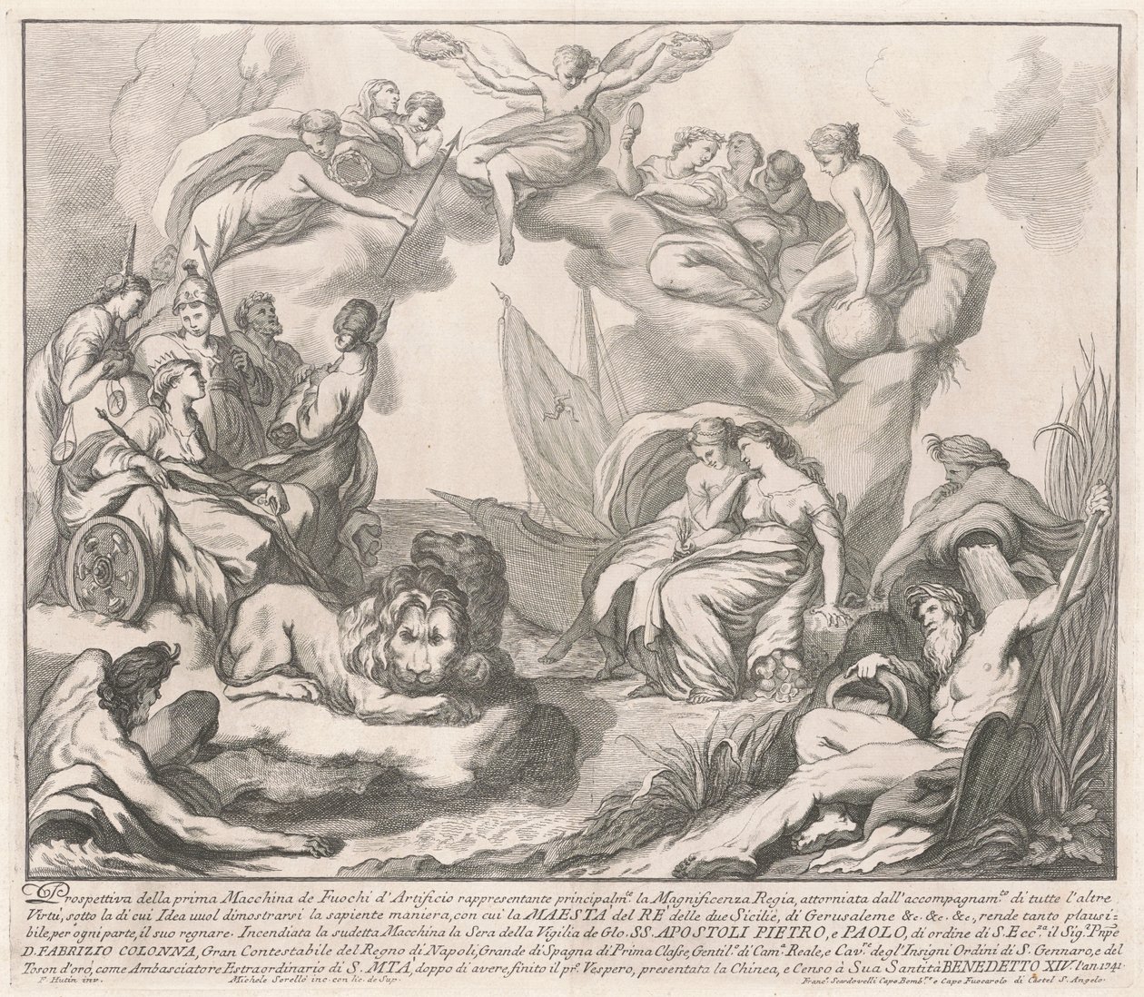 Prima Macchina dla Chin z 1741 r.: Alegoria królewskiej wspaniałości autorstwa after François Hutin Miguel de Sorellò
