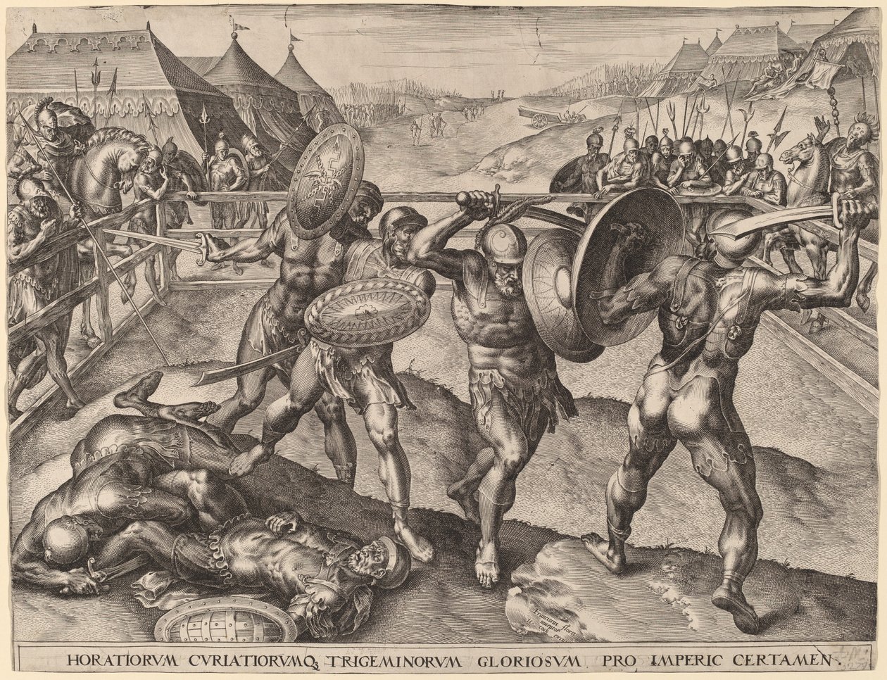 Bitwa pod Horatii i Kuriaty autorstwa after Frans Floris I