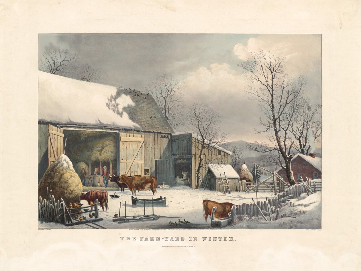 Gospodarstwo w zimie autorstwa after George Henry Durrie