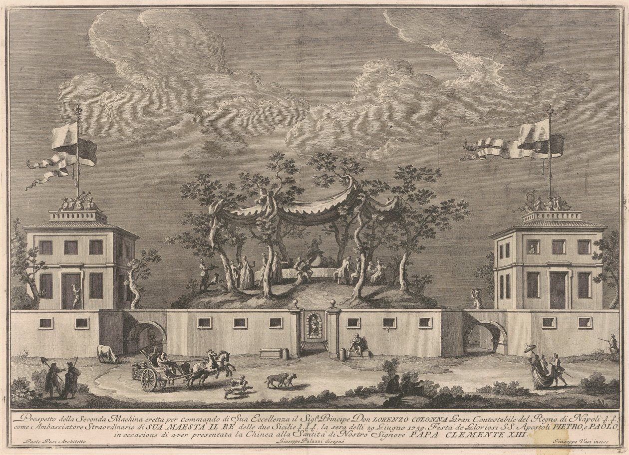 Seconda Macchina dla Chin z 1759 r.: „Deliziosa” z Bacchanal autorstwa after Giuseppe Palazzi Giuseppe Vasi after Paolo Posi