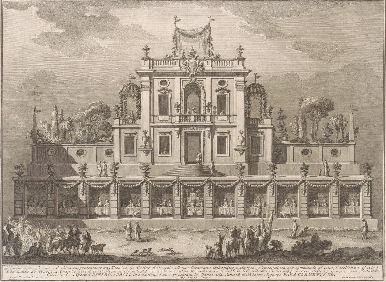Seconda Macchina dla Chin z 1762 r.: Kiosk lub dom dla przyjemności w stylu osmańskim autorstwa after Giuseppe Palazzi Giuseppe Vasi after Paolo Posi