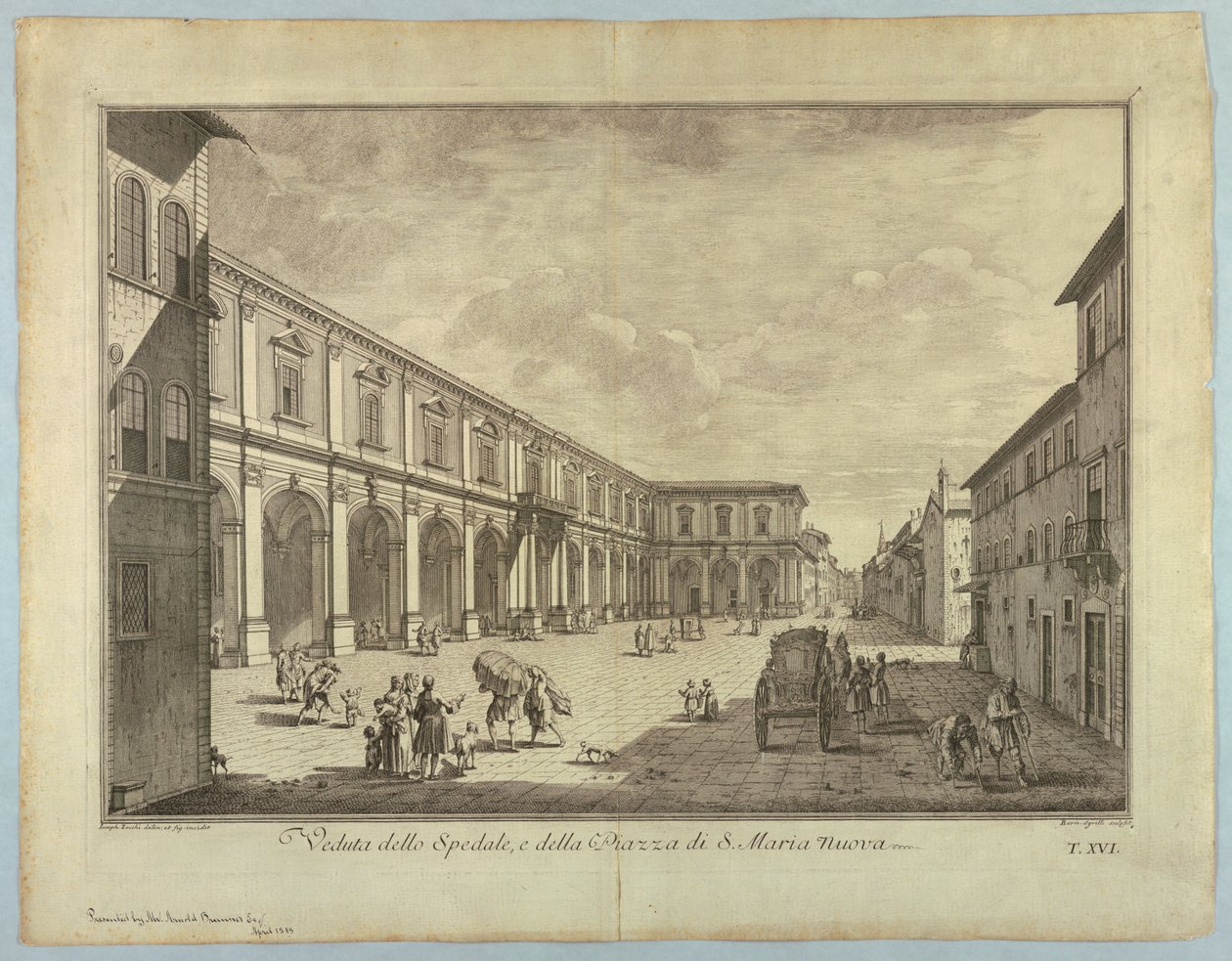 Widok Florencji, tablica z "Wybór XXIV Widoki na główne dzielnice, place, kościoły i pałace miasta Florencji" autorstwa after Giuseppe Zocchi