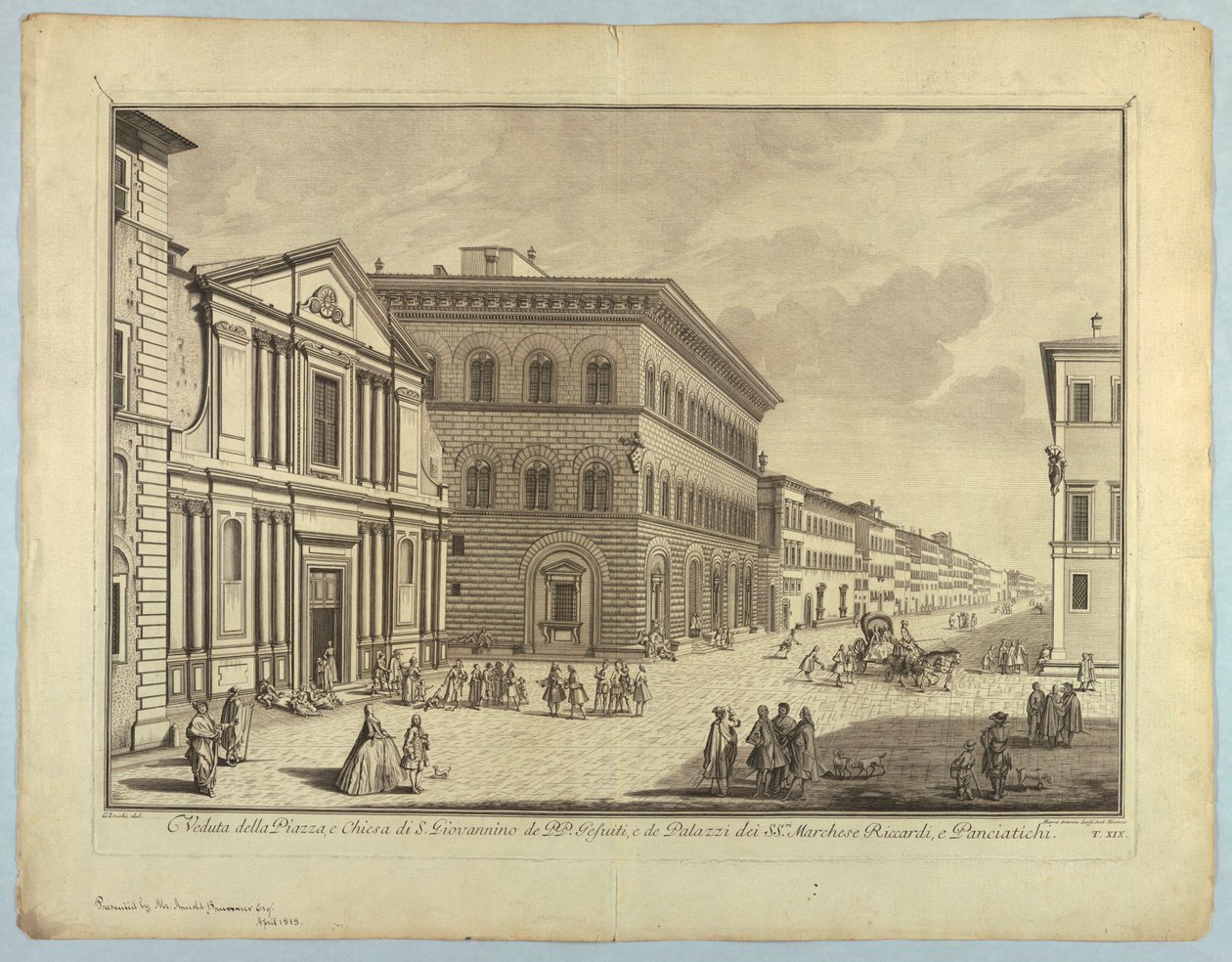 Widok Florencji, tablica z "Wybór XXIV Widoki na główne dzielnice, place, kościoły i pałace miasta Florencji" autorstwa after Giuseppe Zocchi